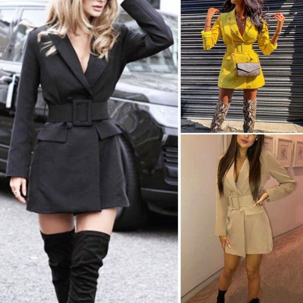 

women slim casual blazer outwear long sleeve career formal long blazers solid color casual blazer, White;black