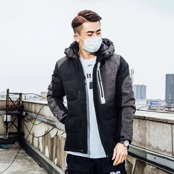 

designers men s clothing men's down jacket designer long-sleeved hooded men's down jacket outdoor sports warm jacket, Black