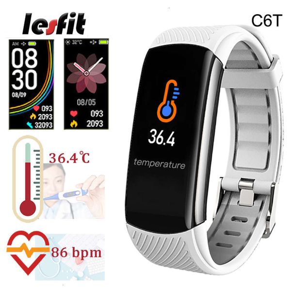

lfit - smart white silicon men women, waterproof sports bracelet with bluetooth and temperature control for androidbgt