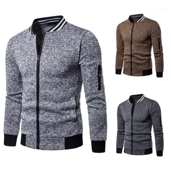 

new male zipper casual thick tee sweater coat fashion trend long sleeve loose pullover sweatshirts man cardigan sweatshirts designer, Black