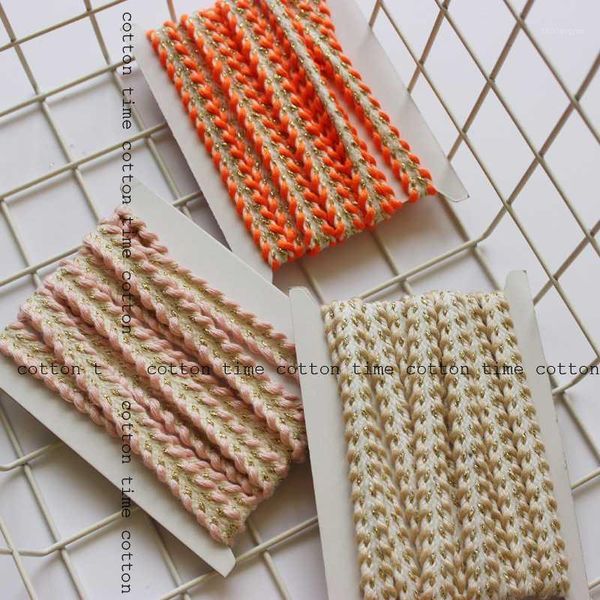 

8yards/lot braided rope sewing accesssory 1cm wide golden mixed color twisted cotton cords 10mm width craft decor ropes1, Black;white