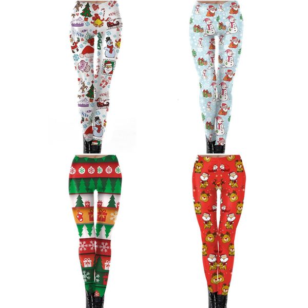 

woman leggings christmas leggings women snowman new year gifts santa claus fitness leggins drop shipping good quality, Black
