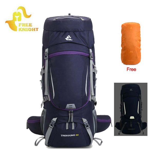

60l camping backpack travel sport bag with rain cover climbing mountaineering trekking outdoor rucksack hiking bag bags xa205a 255