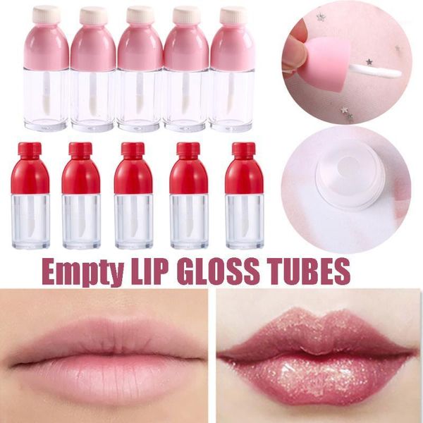 

storage bottles & jars 5/10 pcs beverage bottle shape empty lip gloss tubes diy refillable mini portable cute sample makeup tools set1