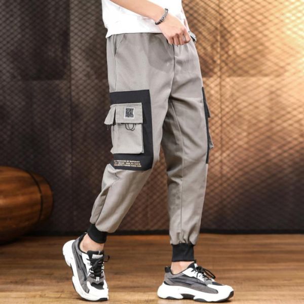 

men's baggy overalls street dress hip hop jogging pants black fashion baggy capris1