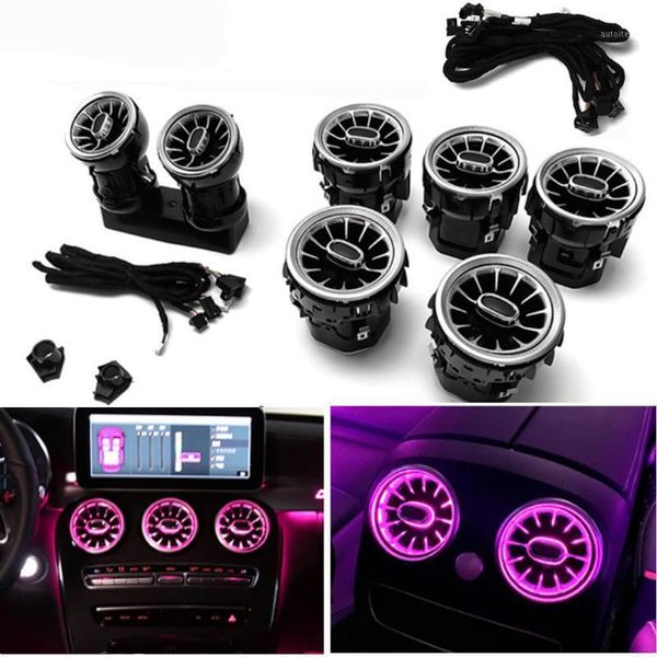 Luzes Interiorexternal 7pcs Atmosfera Ambient Light Lamp para C Classe W205 GLC X253 Dashboard Ar condicionado ARESSAMENTO DESAST EURO1