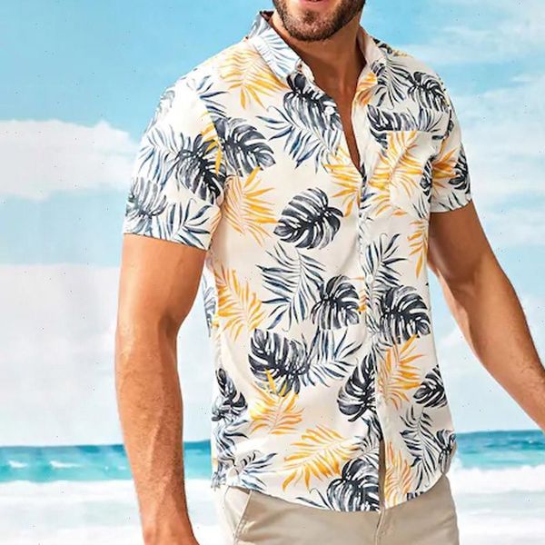 

hawaiian shirt mens stand collar flora print mens clothing short sleeve turn down collor dress shirt vacation beach shirts, White;black