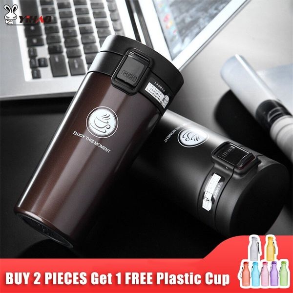 Boccette sottovuoto in acciaio inossidabile a doppia parete di qualità calda 360ml 380ml Car Thermo Cup Coffee Tea Travel Mug Thermol Bottle Thermocup 201204