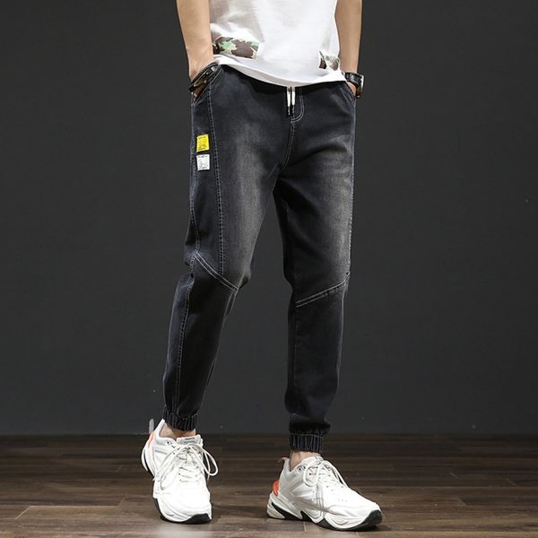 

lh5xe 2020 men's and new fashion brand loose close-fitting tight pants jeans inpor jeansleggings youth elastic washed men's jeans, Blue