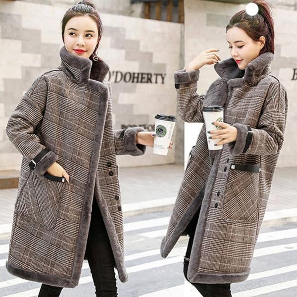 

women woolen coat long over-knee trench coat winter warm outfits outerwear fashion elegant woolen female jacket1, Black