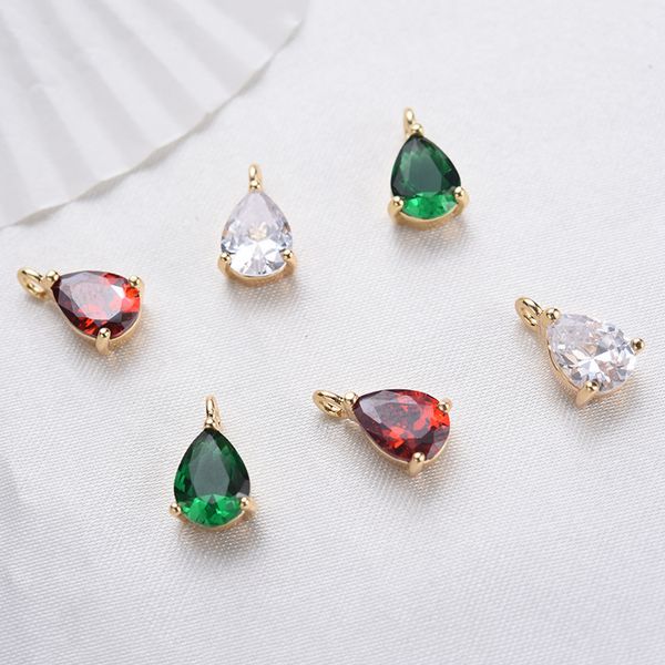 

womens gift diy crystal tear drop charm accessories for bracelet earring necklace making, Bronze;silver