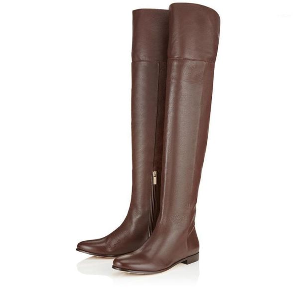 

winter ladies pu knee boots black wild round head low heel fashion party street shooting low heel boots size 34-461