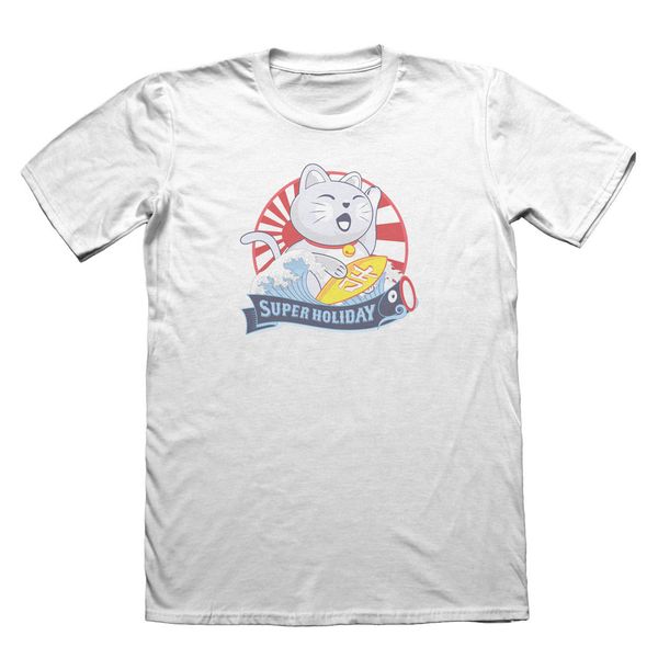 

летний стиль мода lucky cat япония surfs t-shirt - отцы день мужчин рождественский подарок tee рубашки спорта с капюшоном толстовка толстовк