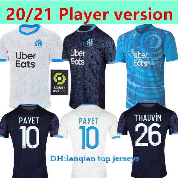 

player version olympique de marseille maillot om soccer jersey 2021 maillot de foot 20 21 payet benedetto third kamara football shirt álvaro, Black;yellow
