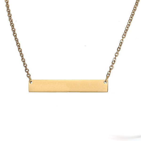 

3 personalized blank stainless bar colors steel pendant custom name plate necklace can engrave word letters jewme31