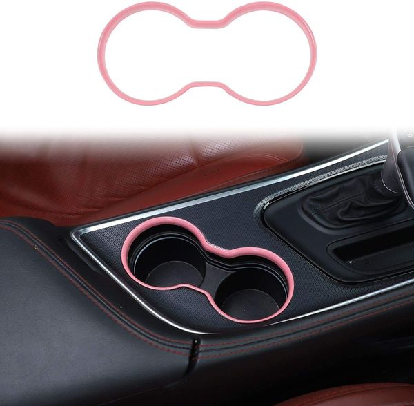 

abs pink front cup holder trim dcoraion for dodge challenger 2015+ auto interior accessories