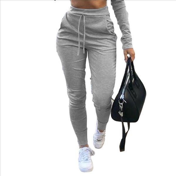 

women black grey white casual sweatpants jogger dance sporty slim stretch trousers solid fitness drawstring long harem pants, Black;white