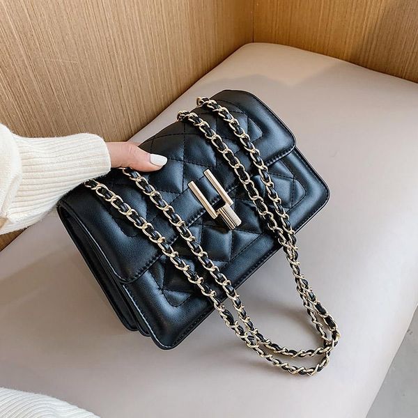 

winter 2020 new ladies black handbag soft leather flap crossbody bag ladies brand trend chain shoulder bag