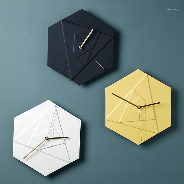 

wall clocks nordic modern 3d home decor ceramic living room personality creative bedroom silent clock zegar scienny sc0911