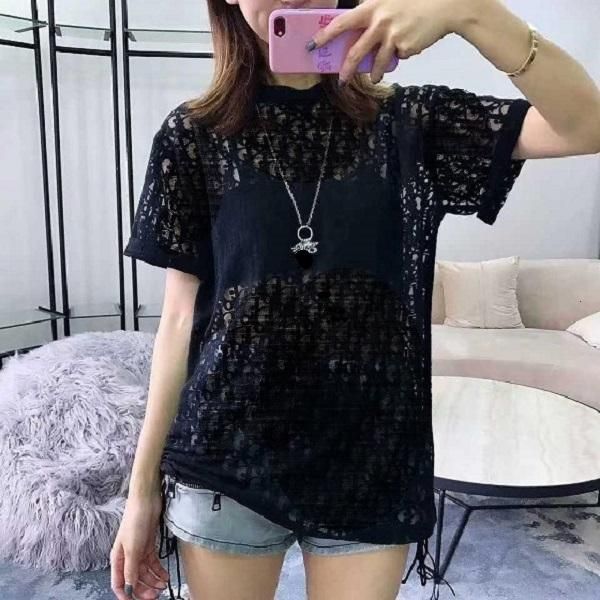 

fashion womens blouse elegant ruffle blusas hollow out mans letter shirts t shirt streetwear casual ladies stand men party bar, White