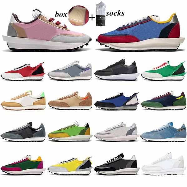 

with box 2021 waffle running shoes ldv women men chunky hyper grape green gusto black white grey university red mens trainers sport sneakers