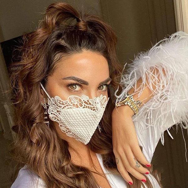 

винтажный стиль кружева сексуальные кисточки изысканные бандана свадебное платье аксессуары ретро сетчатые кружевные маска 2020 jllvfp, Black