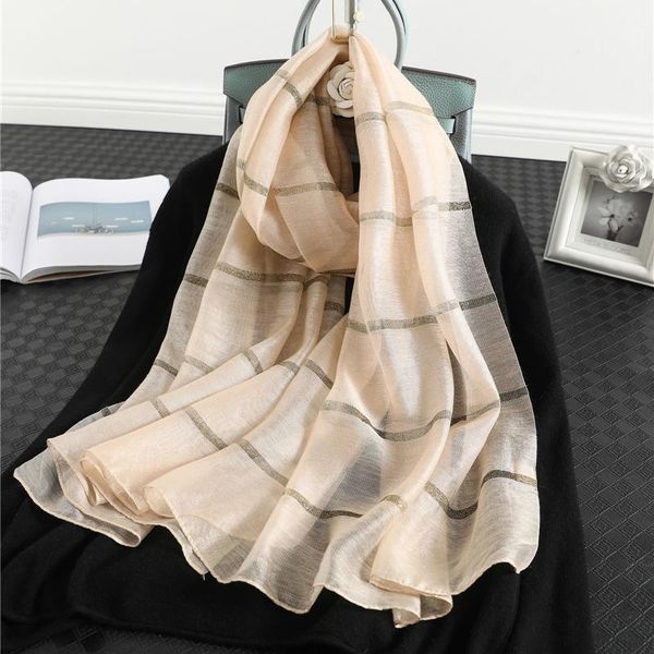 

luxury silk wool scarf women winter warm hijab wraps pashmina foulard female neck scarves striped thick beach stoles 2020 bbyzkp bdehome, Blue;gray