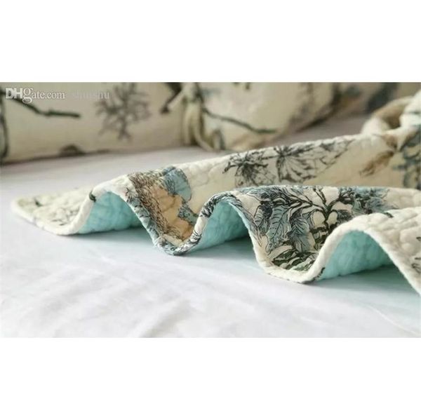 

wholesale-100% cotton quilt bedspread pastoral bird and flower bed quilt 3pc set king size quilt cover set home tex jlllll sport77777
