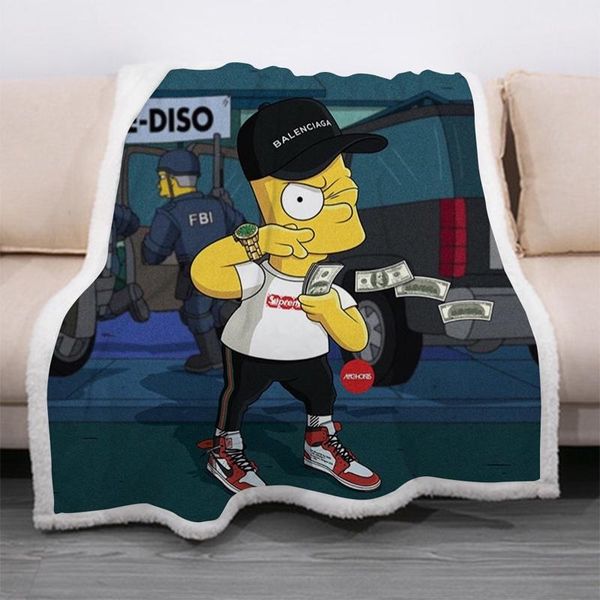 

scarves 3d print rectangle sherpa blanket wearable throw fj34, Blue;gray