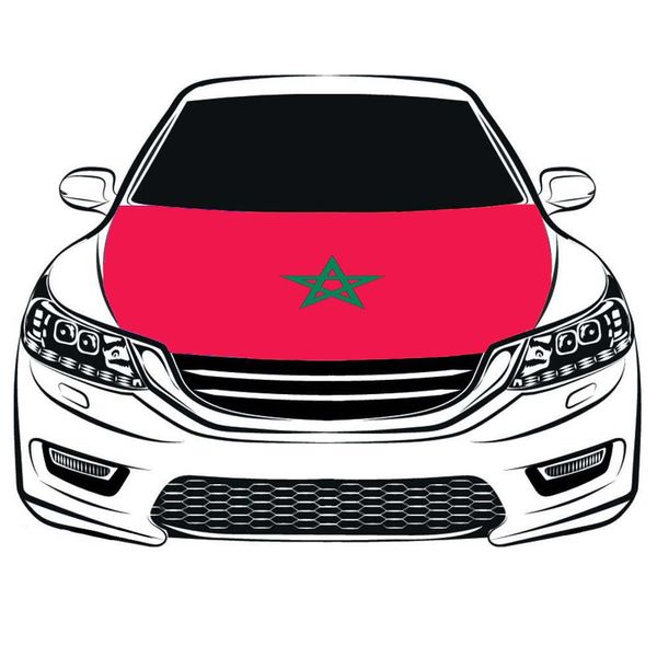 

the kingdom of morocco national flag car hood cover 3.3x5ft 100%polyester,engine elastic fabrics can be washed, car bonnet banner