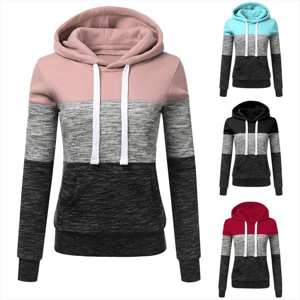 

oversized hoodie women casual patchwork splice color block hoodies sweatshirt hooded women pullovers winter jumpers sudadera 38, Black
