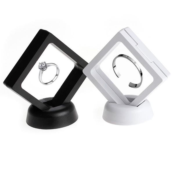 

jewelry ring pendant display stand suspended floating display case jewellery coins gems artefacts stand holder box for women white bla ghpm2, Black