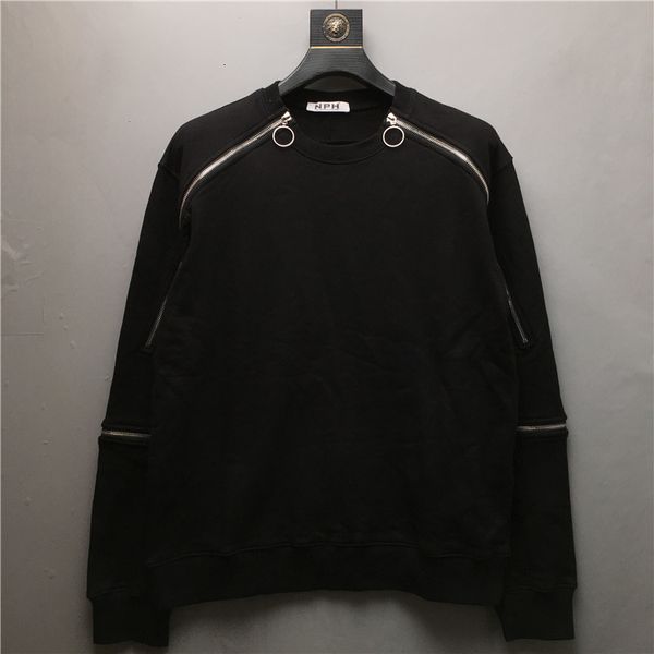 

2021 new luxury man comfortable hoodies sweaters cotton thicken velo # ih63, Black