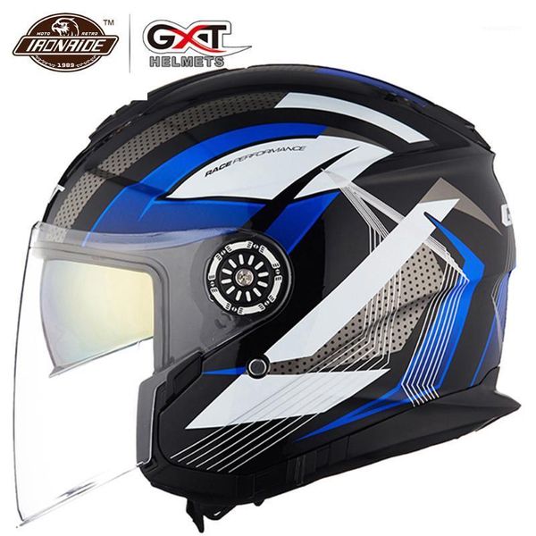 

gxt motorcycle helmet half face abs motorbike helmet electric safety double lens moto casque for women men casco moto1