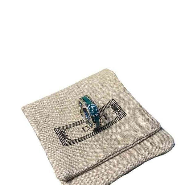 

percha ring green enamel for men and women, Silver