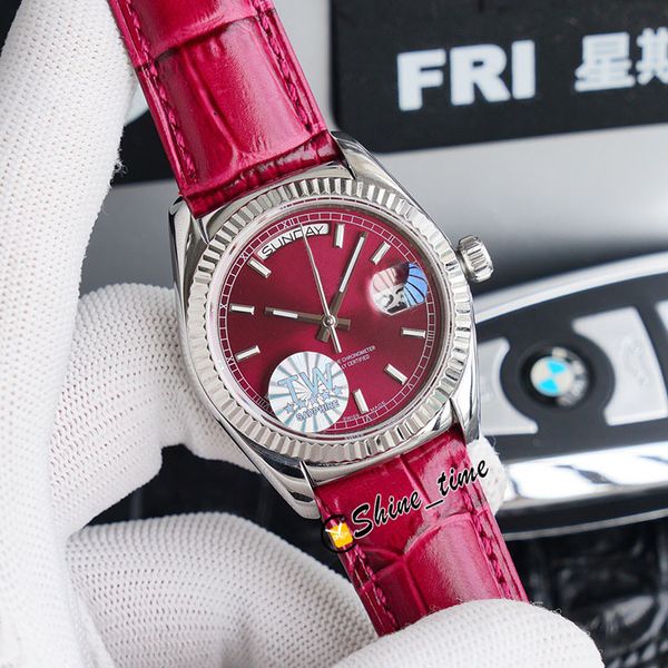 

version 36mm big date dial 118139 silver steel case eta 2836 automatic mechanical mens watch leather strap sport designer watches, Slivery;brown