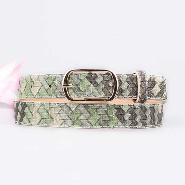 

belts [ewq] 2021 novelty all-match adjustable waist cover paint leather faux weave belt women personally with metal buckle 8y375, Black;brown