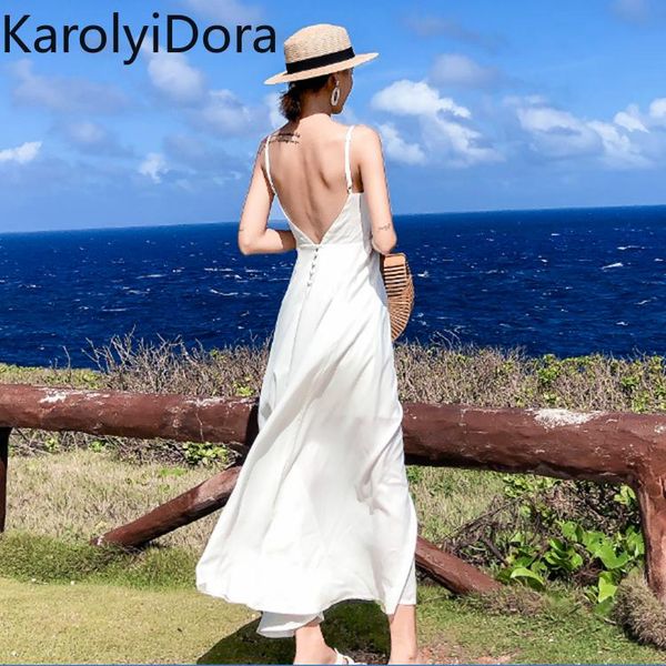 

2021 bohemian beach style white elegant dresses women off shoulder open back party night club vestidos korean midi dress, Black;gray