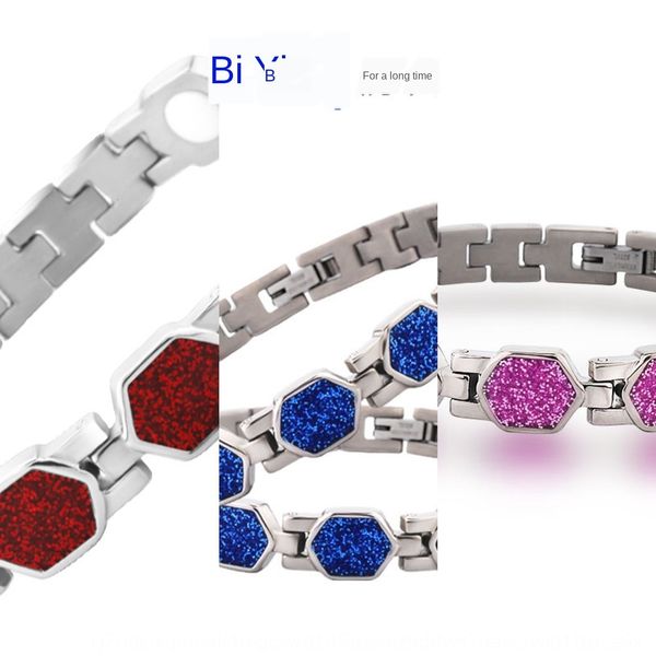 

enamel pure titanium women's fashion bracelet energy germanium four in one far infrared negative ion tendon health bracelet j2mk9, Golden;silver