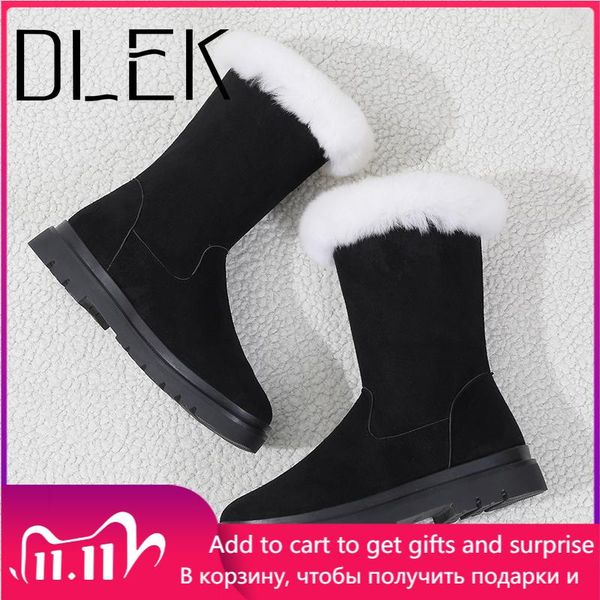 

women ankle mid-calf snow boots black velvet flock suede low heels winter warm plush black flat shoes female european popular