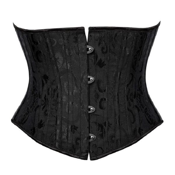 

bustiers & corsets underbust waist cincher corset steel boned steampunk women slimming belt body shapewear trainer tummy control, Black;white