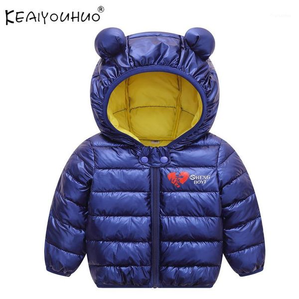 

2020 fashion new baby clothes girls hooded zipper cotton coat winter windbreaker for boy red blue childrens' jacket for 1-5 age1, Blue;gray