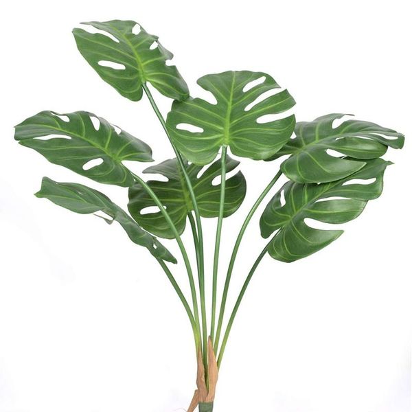 

artificial palm plants leaves faux turtle leaf fake tropical tree leaves for home party arrangement wedding decorations