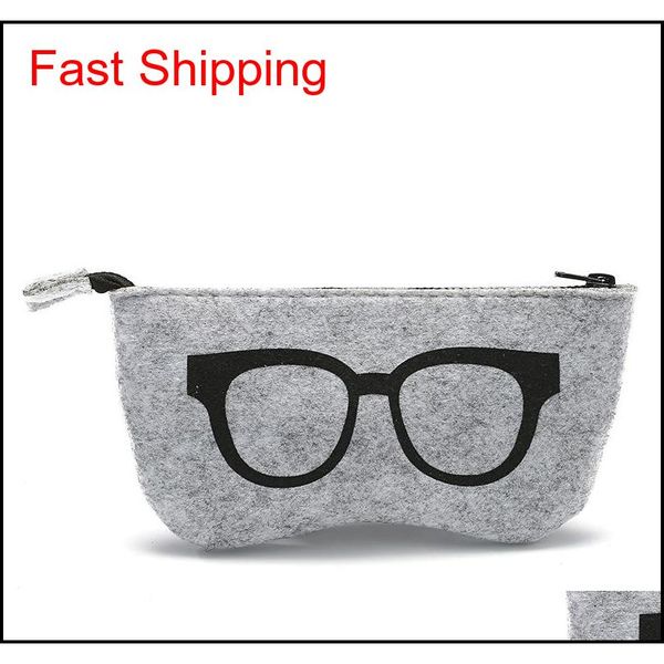 

new glasses case wool felt women men sunglasses cases box fashion zipper eyeglasses case multi-purpose felt bag qylukp bdefashion