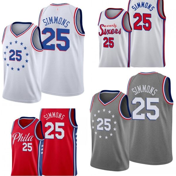 

philadelphia 76ers men ben simmons basketball jersey, Black