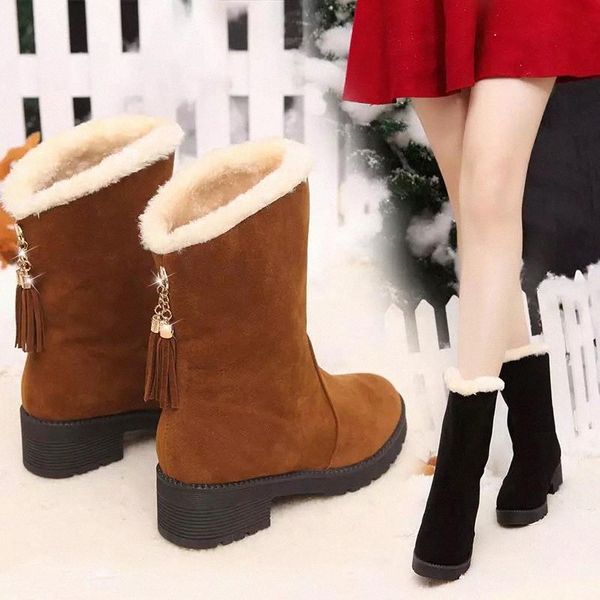 

Sneakers women boots 2020 solid velvet warm non-slip ankle boots women shoes winter snow causal shoes woman Bootie #Pm0m, Black