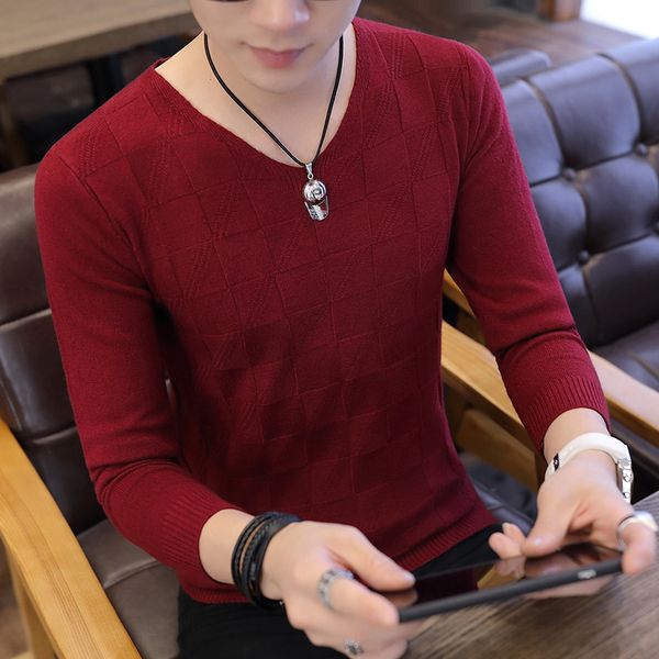 

2021 new winter jersey jumper robe hombre pull homme hiver male with low-necked sweater vest k259 i6jn, White;black