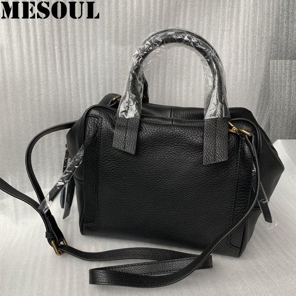 

mesoul brand handbag women large boston shoulder bag female genuine cow leather tote bag fashion handle bags