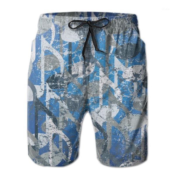

men's shorts vintage blue music notes beach men casual board vacation quick dry swimwear1, White;black