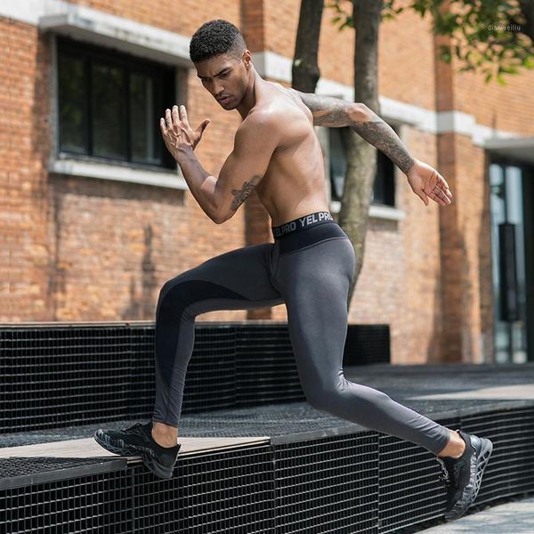 

running pants men's pro tights outdoor fitness quick dry training high elastic mesh breathable sports 913051, Black;blue